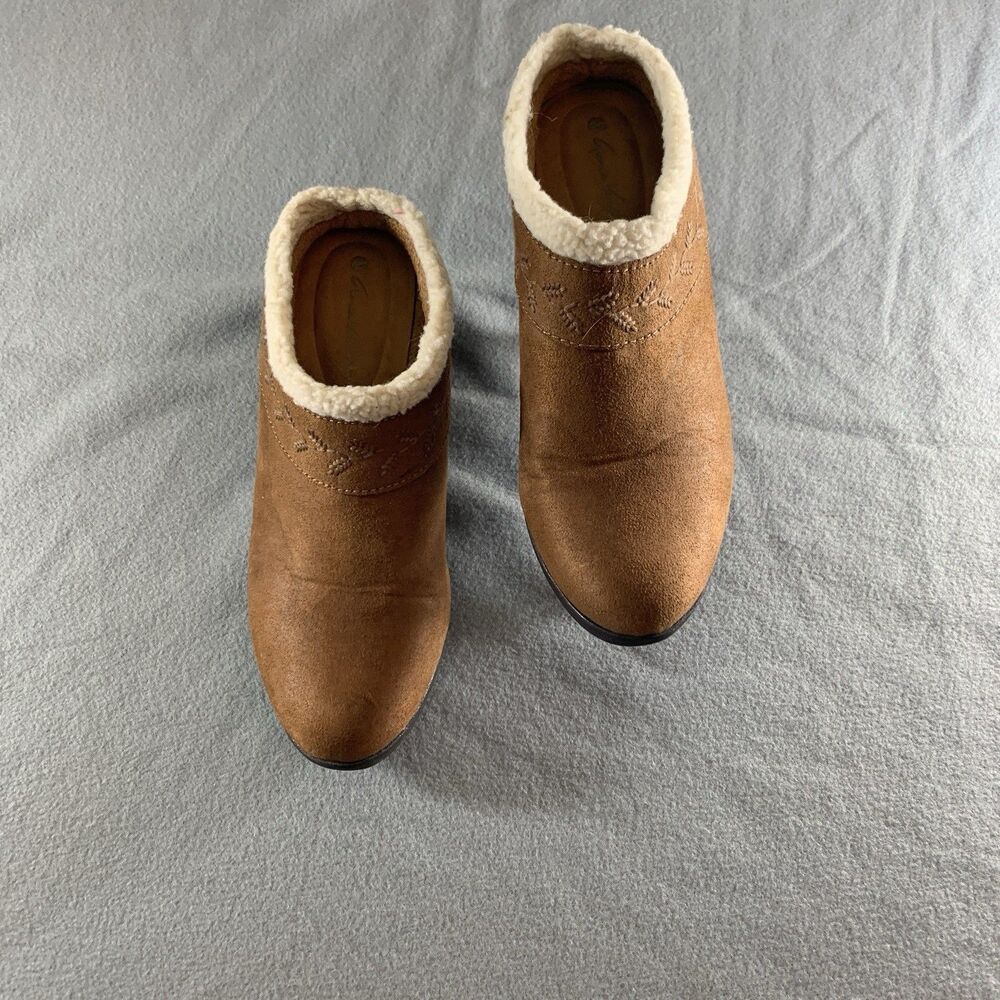 GLORIA VANDERBILT GV Essie Micro Suede Wedge Clog Booties Women's Size US 8M